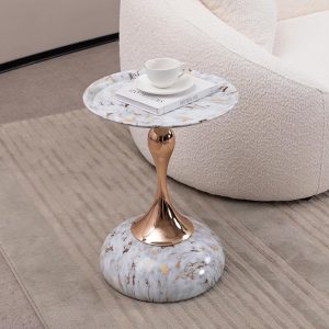 White Modern Round End Table - Minimalist Pedestal Side Table Drink Table for Living Rooms, Bedrooms, Apartment, Small Spaces Multi-Purpose Decorative Table Minimalist Coffee Tables