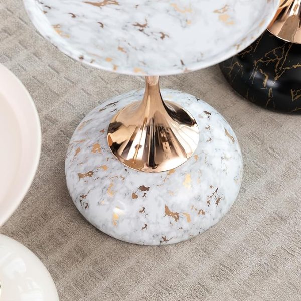 White Modern Round End Table - Minimalist Pedestal Side Table Drink Table for Living Rooms, Bedrooms, Apartment, Small Spaces Multi-Purpose Decorative Table Minimalist Coffee Tables - Image 4