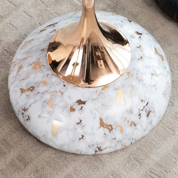 White Modern Round End Table - Minimalist Pedestal Side Table Drink Table for Living Rooms, Bedrooms, Apartment, Small Spaces Multi-Purpose Decorative Table Minimalist Coffee Tables - Image 3